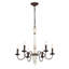 Luminaire suspendu rétro blanc et rouille avec luminaire suspendu 6 lumières (E12 sans ampoule incluse) pour salle à manger, vestibule, cuisine, chambre à coucher, salon, salle de conférence, bureau à domicile