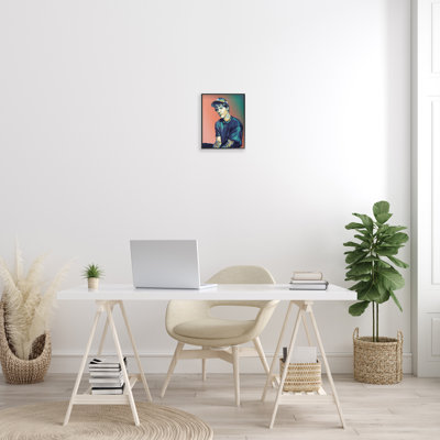 Justin Portrait with Hat Framed Giclee Art by Birch&Ink