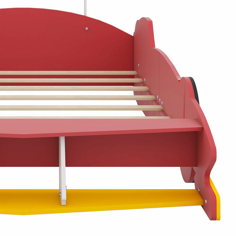 Lit plateforme avec roulettes Race, Rouge / Jaune