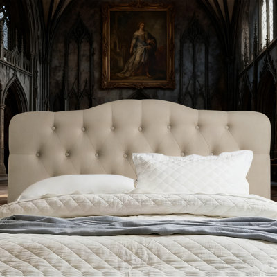 Tufted Upholstered Headboard, Solid Wood Headboard, Height Adjustable Headboard, Modern Button Design Fabric Headboard by Winston Porter
