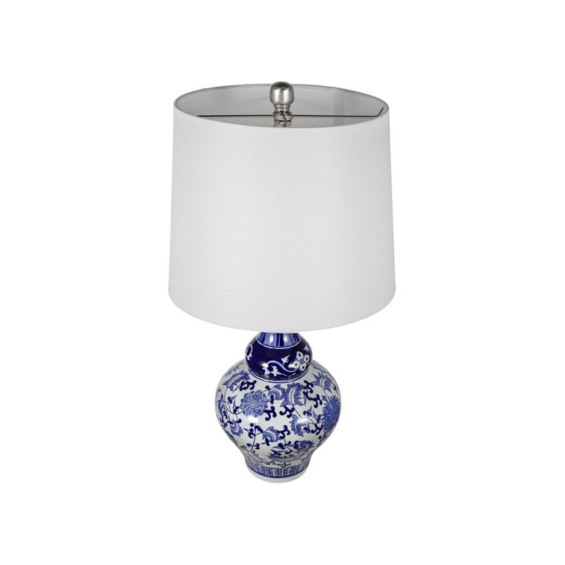 Ceramic Vase Table Lamp With White Lampshade