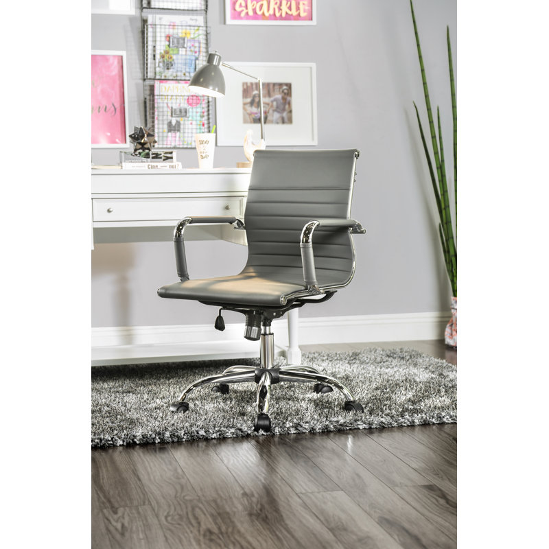 Chaise de bureau moderne à dossier bas, Gris