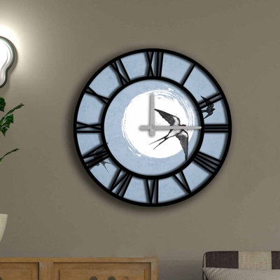 Horloge murale décorative élégante, 19,7 po de diamètre, 100% panneau de fibres à densité moyenne avec une épaisseur de 0,2 po | Nécessite 1 pile AA (non incluse) | Parfait pour la décoration intérieure, l'esthétique moderne et l'élégance intemporelle