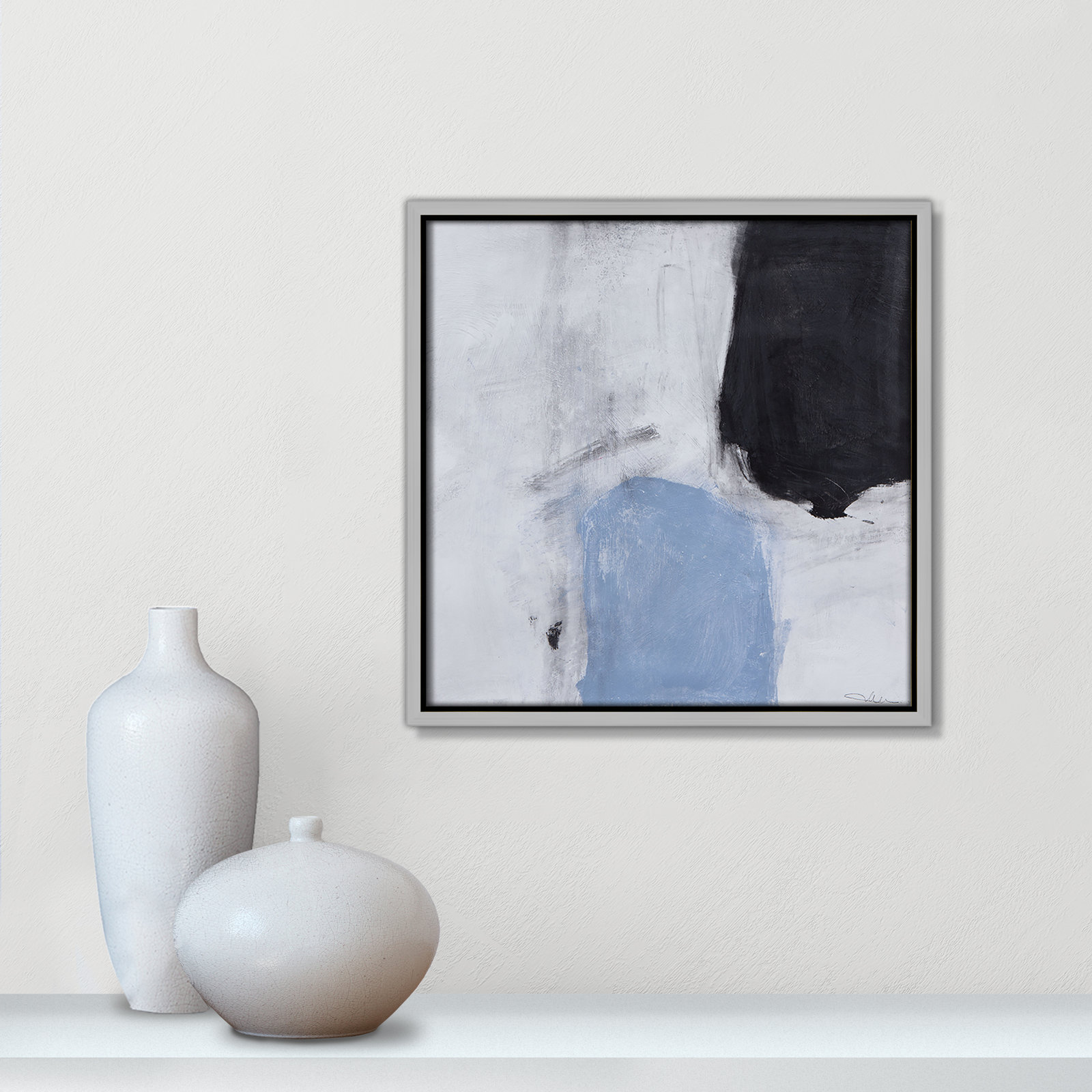 From Powder Blue to Onyx Print, 13.5" H x 13.5" W, Silver