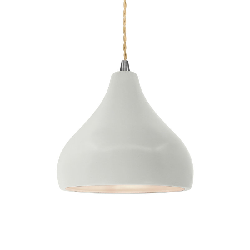 Luminaire suspendu à 1 lumière Meydan, H 7,25 po x l 8 po x P 8 po, Blanc mat, Nickel brossé