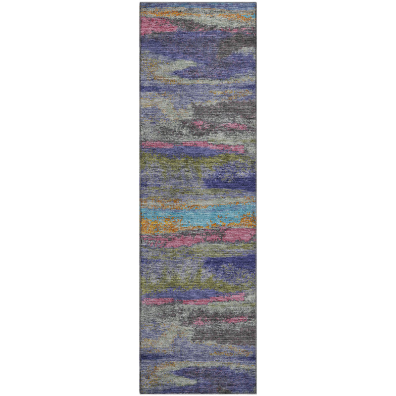 Premium Machine Washable Prisco Lavender Rug, Runner 2'3" x 7'6"