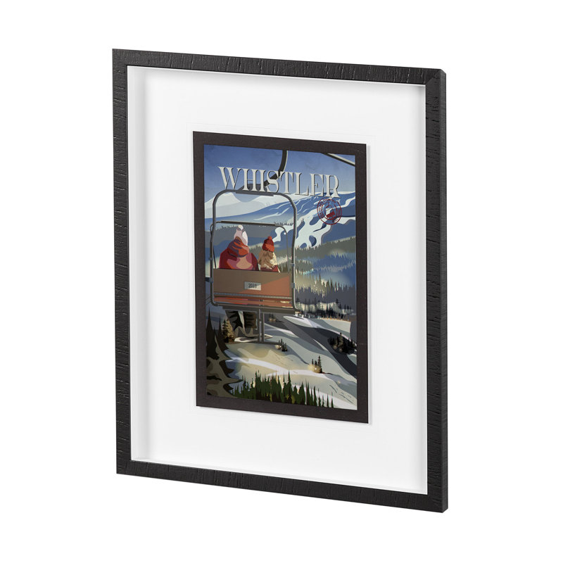 Whistler Go par Simone, reproduction d'art encadrée sous verre, Cadre simple noir, H 25,5 po x l 21,5 po x P 1,5 po, Blanc