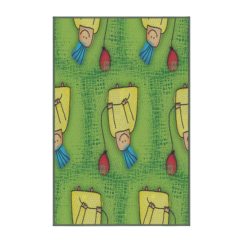 Tapis décoratif vert Pietrzak, Rectangle 8 pi x 10 pi