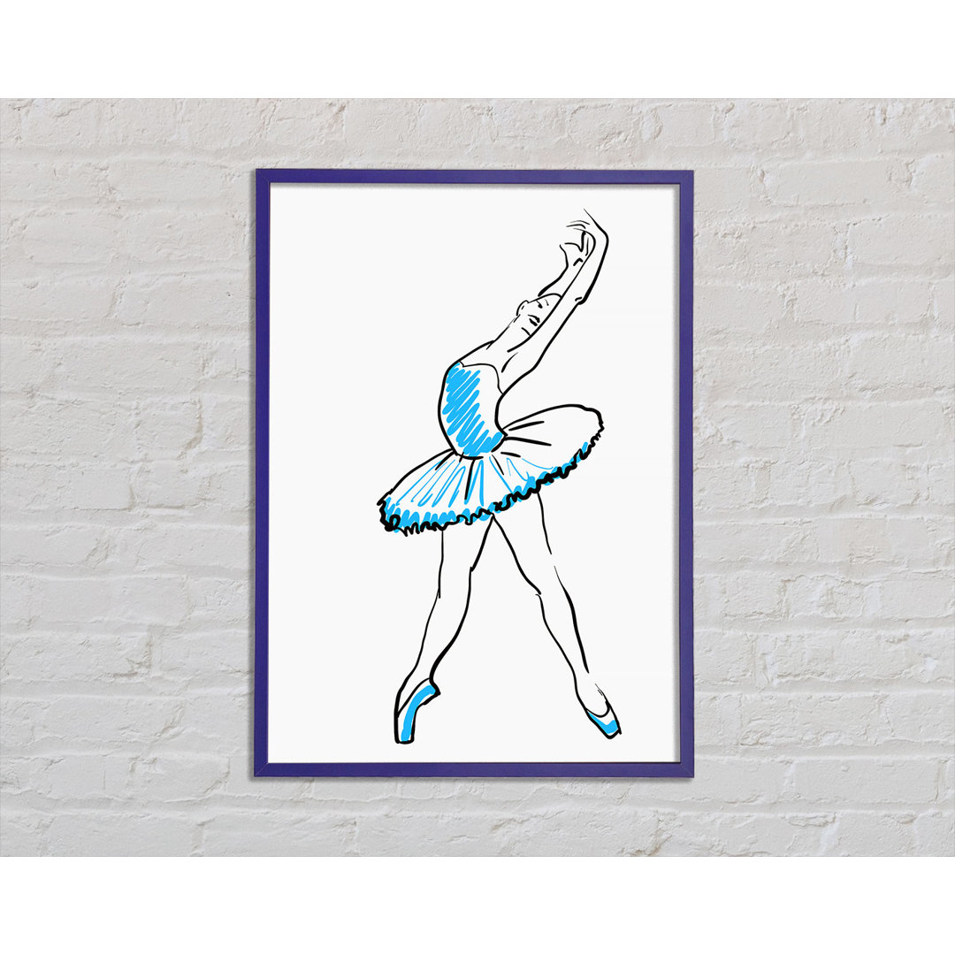 Blaue Ballerina 1 - Einzelner Bilderrahmen Kunstdrucke