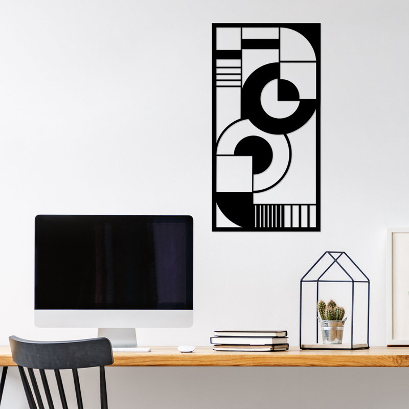 Stylish Decorative Metal Wall Accessory, Black, 14.6 x 28.0 inches | 100% Metal Construction, Thickness: 0.05 inches | Easy Wall-Mount Design | Perfect for Home Decor & Modern Interiors, Durable & Elegant