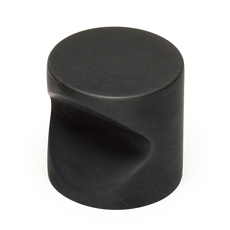 Contemporary I Cylindrical Knob, Matte Black, 0.75" H x 0.75" W x 0.75" D