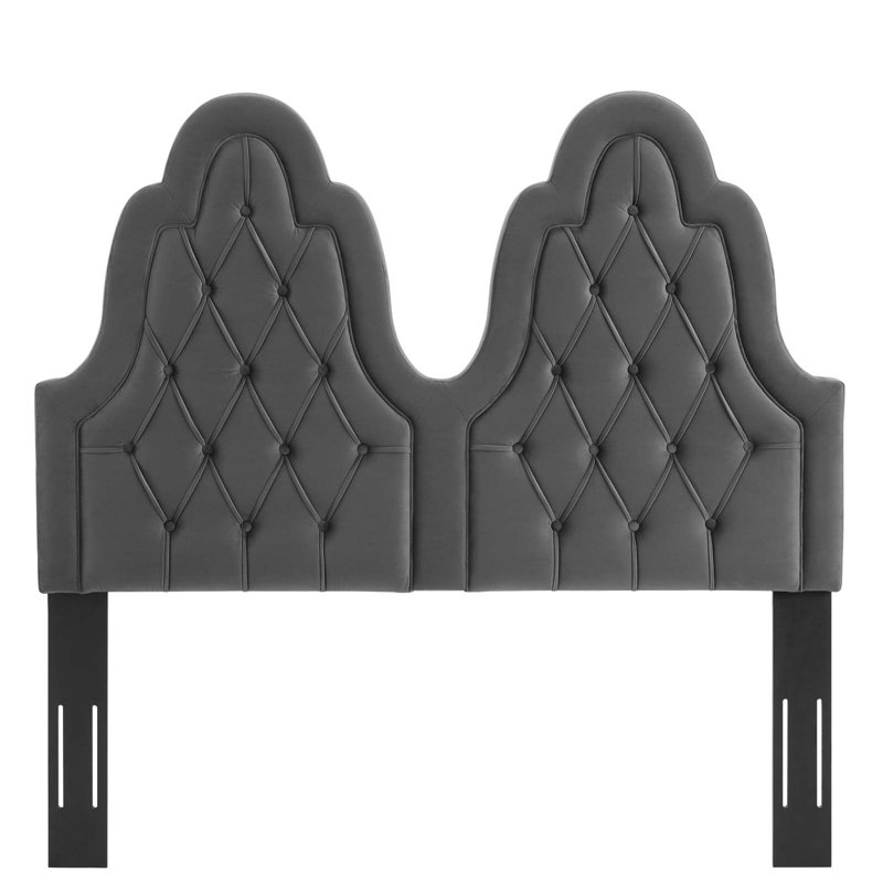 Tête de lit Augustine, Gris anthracite, Double/grand