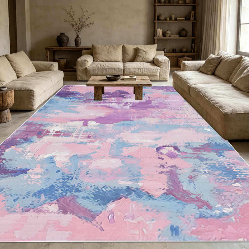 1PC Pastel Abstract Watercolor Paint Splatter area rugs for Living Room, Soft and Comfortable, Suitable for all seasons, easy-to-maintain, machine washable Indoor floor mat, Under Table Farmhouse suitable for dining table, bedroom, entryway, home...