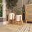 2 Piece Metal Indoor Outdoor White Planter with Removable Wood Stand Set-1533810097