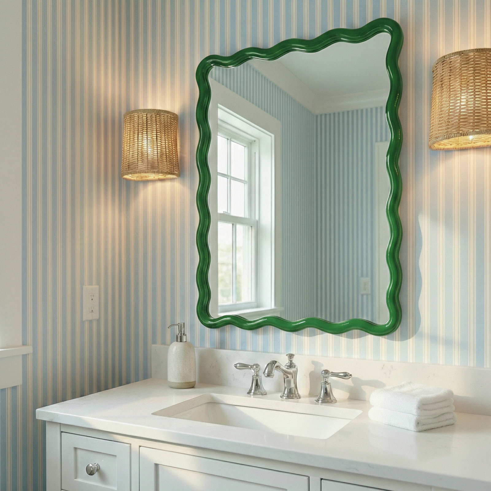 Allurine 24" Accent Mirror, Green