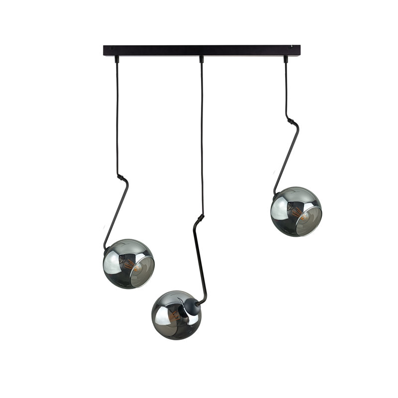 Betim - Light Matte Black Unique/Statement Pendant, Black/Grey, 3
