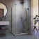 Unidoor Plus 42" W x 30.375" D x 72" H Frameless Pivot Rectangle Shower Enclosure with Fixed Panel