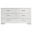 Commode 6 tiroirs blanche ultrabrillante