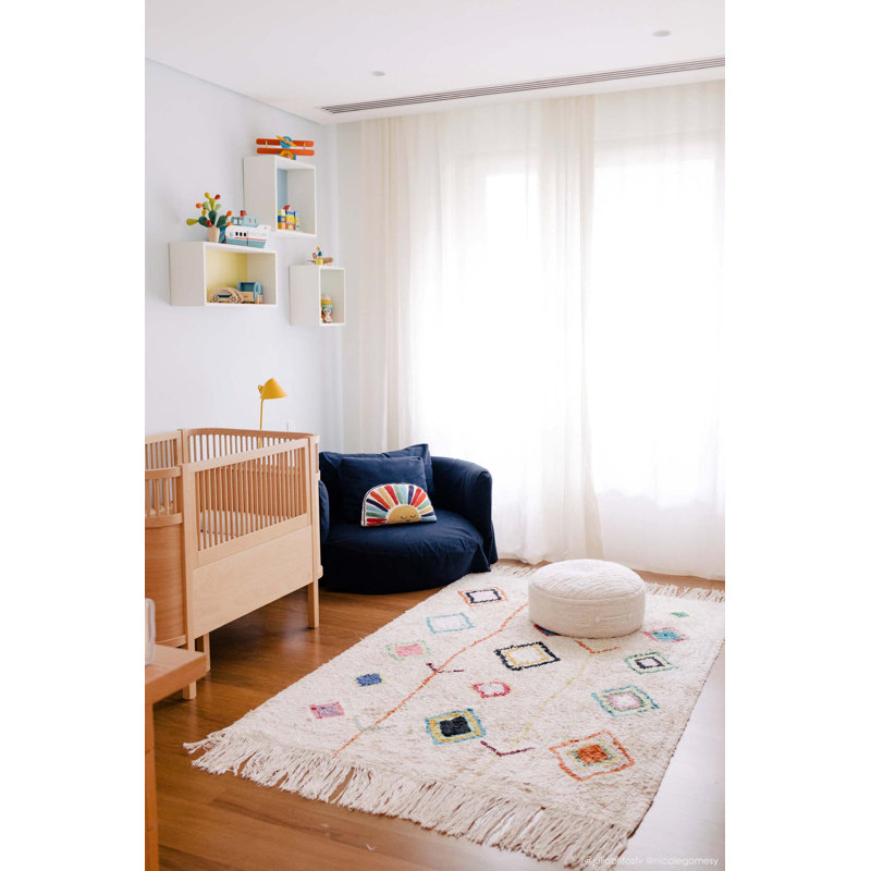 Kaarol Hand Tufted Cotton Washable Moroccan Indoor Rug, Rectangle 4'7" x 6'7"