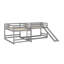 Full And Twin Size L-Shaped Bunk Bed With Slide And Short Ladder-509286942
