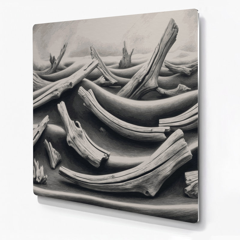 Art mural gris nautique gris en bois flottant, H 16 po x l 16 po