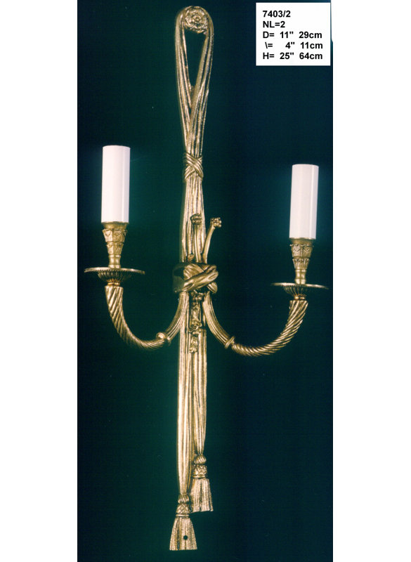 Cowie Candle Wall Light, French Gold
