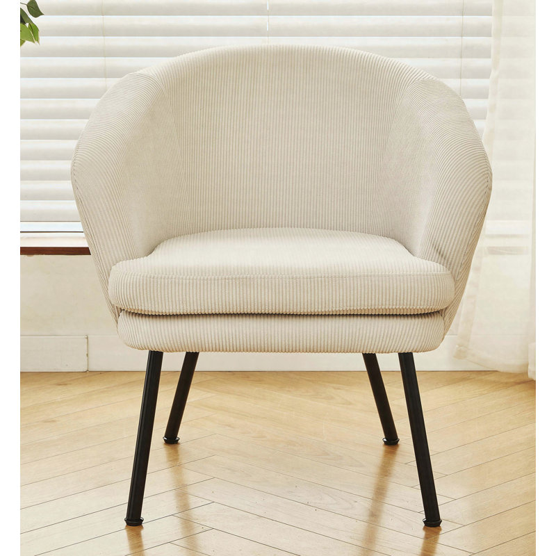 Fauteuil d'appoint en velours côtelé, Beige