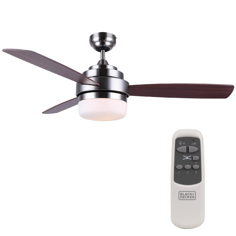 BCF52 Series 52" 3 - Blade Standard Ceiling Fan with Remote Control and Light Kit Included