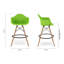 Tabouret de comptoir Modholic Eiffel avec accoudoirs, vert (ensemble de 2)-71243312
