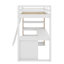 Lit mezzanine simple avec échelle, tablettes et bureau