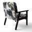 Fauteuil rembourré en velours moderne à motif abstrait avec textures bleues et dorées II-118659415-118659417