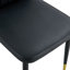  Ensemble de 5 tables de salle à manger en bois aggloméré noir avec chaises en polyuréthane et dossier élargi, noir-1900607809
