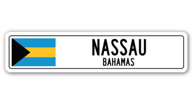 Panneau de signalisation en aluminium à Nassau, Bahamas