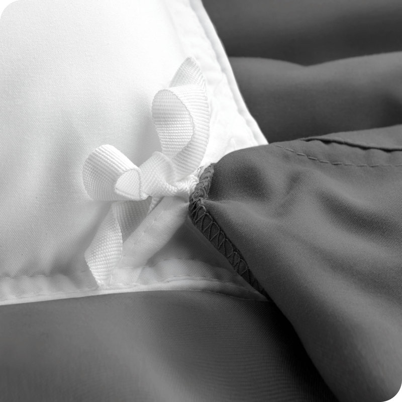 Full/Queen Gray Organic Cotton Jersey Duvet Cover Set
