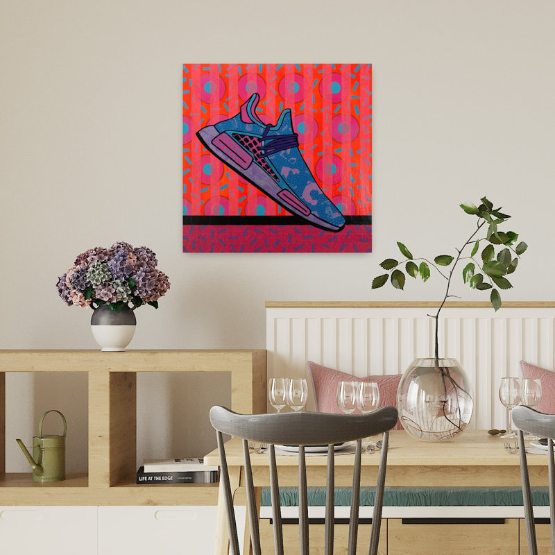 Art contemporain abstrait géométrique, H 18 po x l 18 po