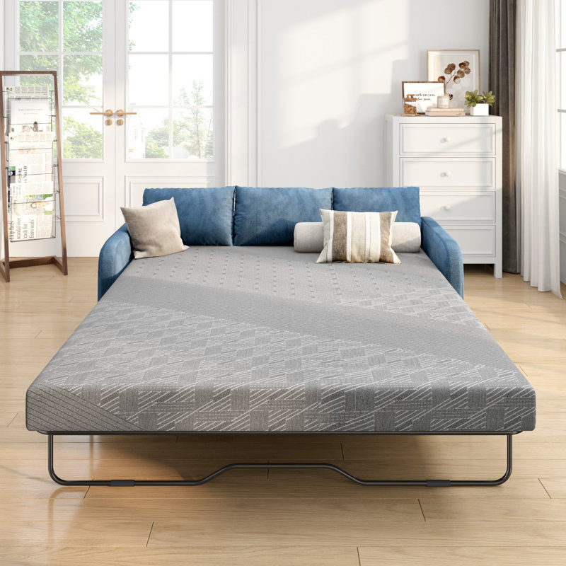 4 Inch Sleeper Sofa Mattress, Gel Memory Foam Mattress For Sofa, Pull Out Couch, Guest Bed, Rv, Boat, Short Queen