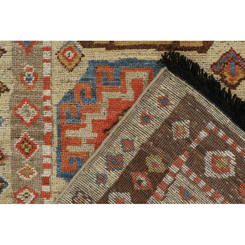 Burano Hand Knotted Wool Geometric Area Rug, Runner 2'6" x 10'