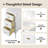 Triple Mirror White Dressing Vanity With 6 - Drawer Arrangement, Soft Cushioned Wood Leg Stool And Full Length For Bedroom Space Makeup Table Drawers, Seat Decor