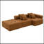 Canapé modulaire confortable en forme de L de 105,5 po, ensemble de canapé de plancher en velours côtelé minimaliste, canapé convertible en mousse compressée pour le salon, combinaison gratuite de 3 ordinateurs, aucun assemblage requis-1702142034