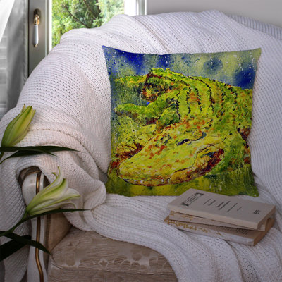 Coussin décoratif intérieur/extérieur vert alligator