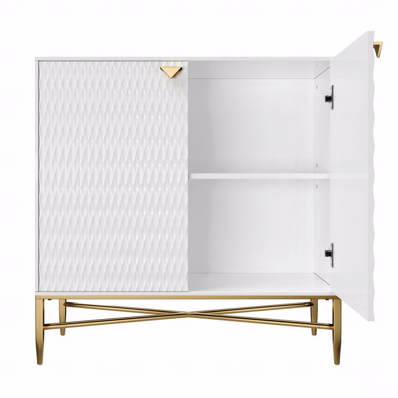 Buffet décoratif à 2 portes Letika, Blanc
