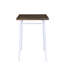 Élégante table de salle à manger en chêne - plateau rectangulaire brun moyen, base, pieds carrés blancs, idéal pour les espaces compacts et le dessus des pieds petits