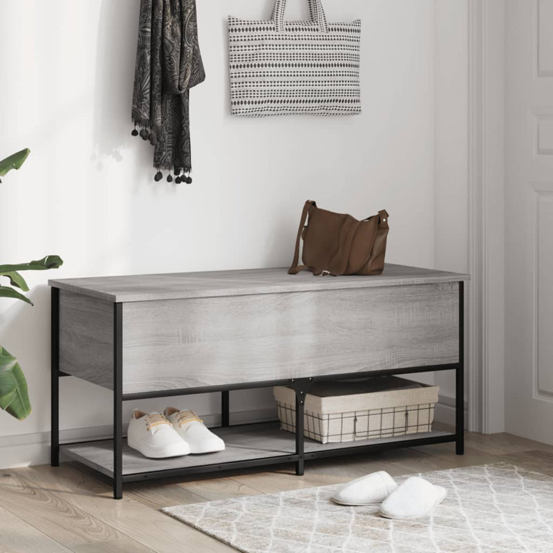 Storage Bench, Grey/Brown/Blue