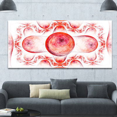 « red exotique pattern on white », impression sur toile tendue