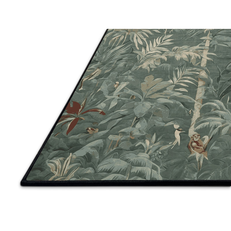 Tapis gris soyeux et moelleux, Rectangle 7 pi x 9 pi