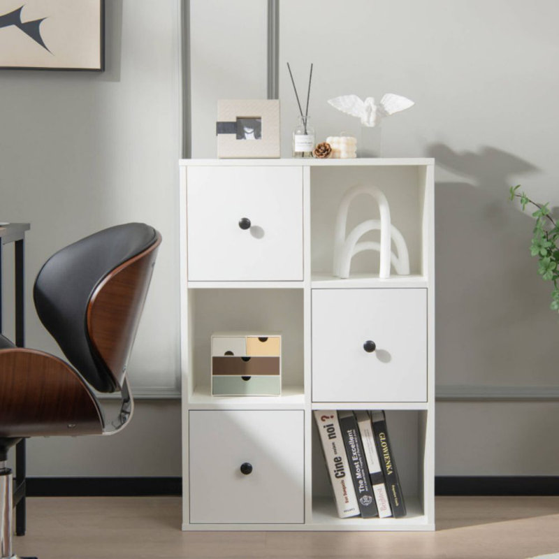 Bibliothèque cubique H 35,5 po x l 24 po, Blanc