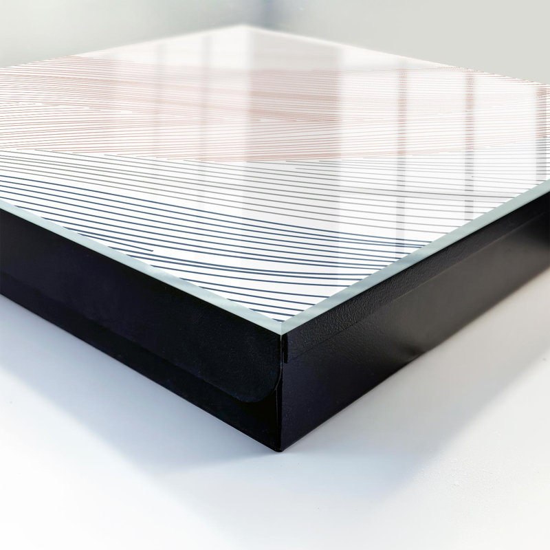 Key storage cabinet, Opens to the left, 30x30x5, Black, Dynamic lines and subtle colors, 
