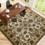 Tapis ivoire et doré de haute qualité noué à la main