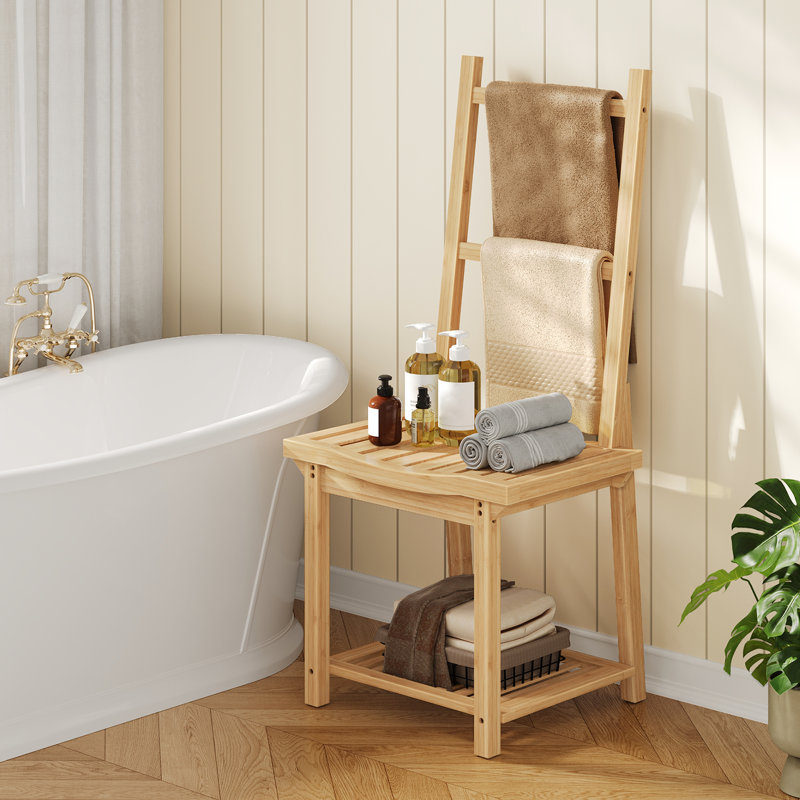 Shower Chair, Shower Bench With Non-slip Foot Pads