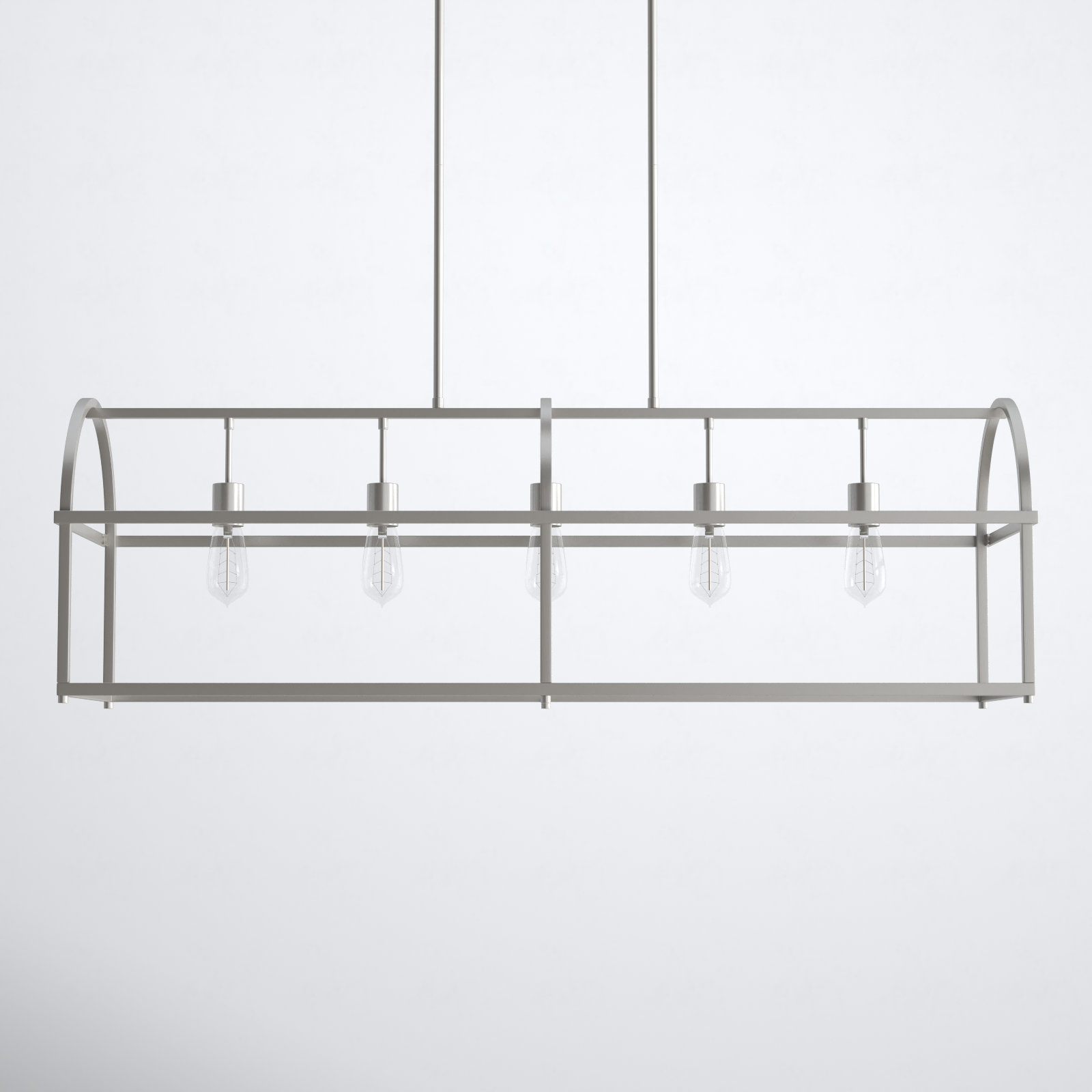 5 Light Dimmable Pendant, Brushed Nickel